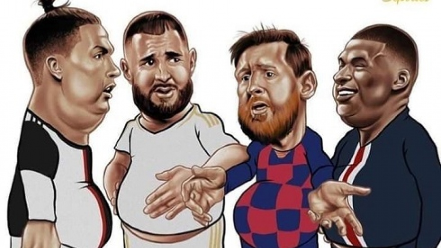 Biếm họa 24h: Siêu sao bóng đá thế giới “phát phì” vì Covid-19